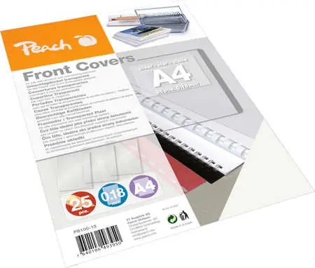 Peach viazacie predné obaly A4 0.18mm priehľadné plast 25ks