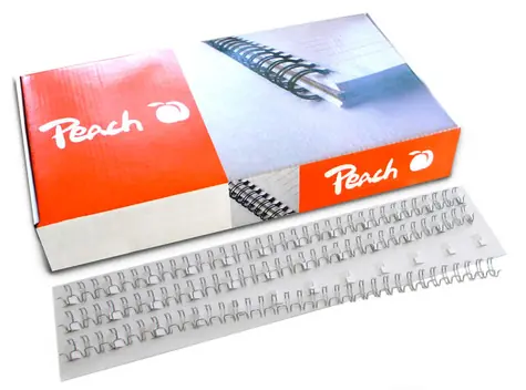 Peach viazací chrbát drôtený 3:1" Easy-Wire 34 slučiek A4 8mm 100ks strieborná