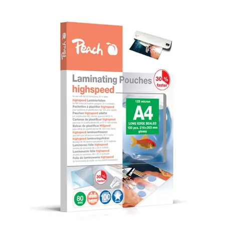 Peach A4 Lam pouch HS 216x303mm 80mic