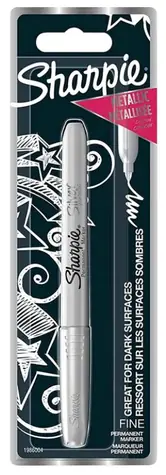 Sharpie Popisovač permanentný F / metalická farba: strieborná