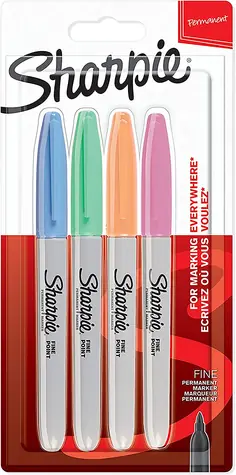 Sharpie Fine Popisovač permanentnej pastelovej farby / okrúhly hrot F / 4ks