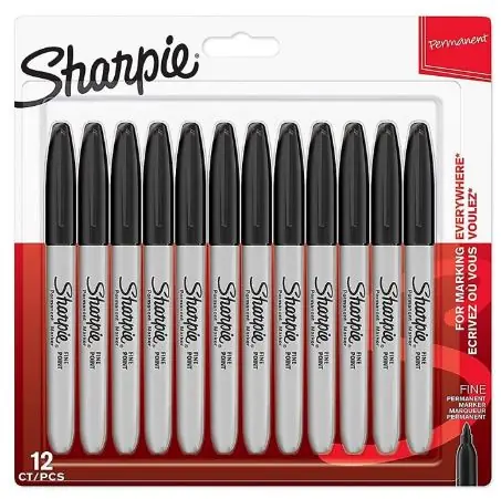 Sharpie Popisovač permanentný čierna 12ks / okrúhly hrot F