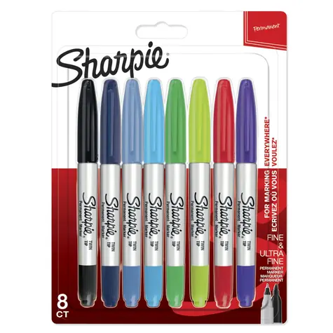 Sharpie Twin Tip Popisovače permanentný mix farieb 0.5/0.9mm 8ks