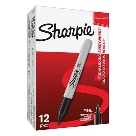 Sharpie Fine Popisovač permanentný 0.9mm 12ks Čierny