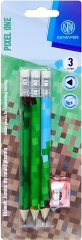 ASTRA Trojhranná ceruzka HB Pixel One 3ks s strúhadlom