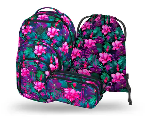 BAAGL SET 3 - Školský set Coolmate Paradise: batoh / peračník / sáčok