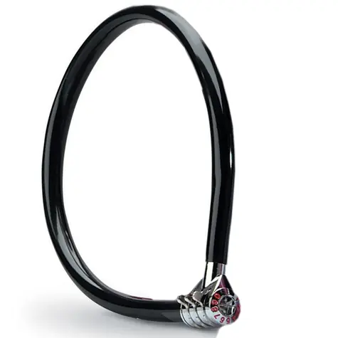 Master Lock 8631_black / Oceľové kombinačné lanko na bicykel 55cm čierne