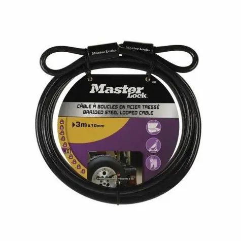 Master Lock 49EURD / Ohybné oceľové lanko - 300cm x 1cm