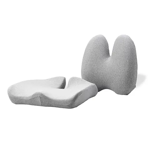 Powerton Set bedrovej opierky a podsedáku šedá / ergonomický / pamäťová pena