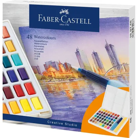 Faber-Castell Akvarelové farby - plastová paleta 48 ks
