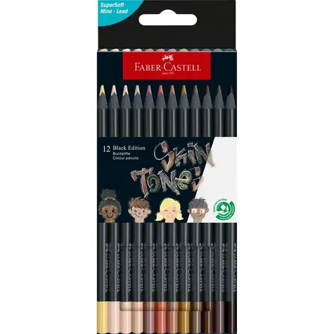Faber-Castell Black Edition Skin Tones - Pastelky - papierová krabička 12 ks