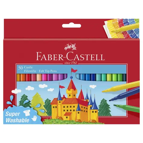Faber-Castell Castle Fixy - papierová krabička 50 ks