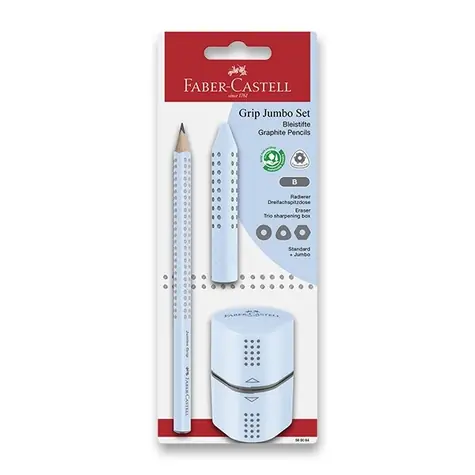 Faber-Castell Jumbo Grip 2001 B Grafitová ceruzka sky blue sada 1+2 ks