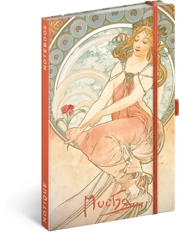 NOTIQUE Notes Alfons Mucha - Maliarstvo, linajkový, 13 x 21 cm