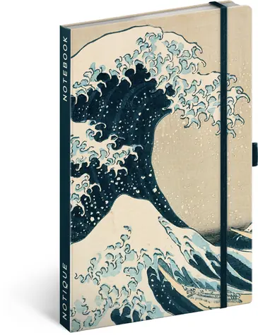 NOTIQUE Notes Katsushika Hokusai, linajkový, 13 x 21 cm