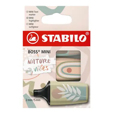 STABILO® BOSS MINI Naturevibes - 3 ks súprava - zemitá zelená, bahenná zelená, béžová