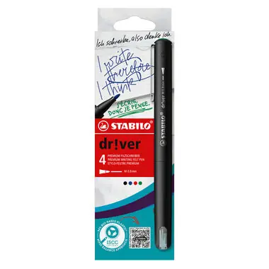 STABILO® dr!ver - medium - 4 ks súprava - zelená, červená, modrá, čierna