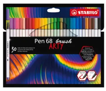 STABILO® Pen 68 brush - ARTY - 30 ks súprava - 30 rôznych farieb