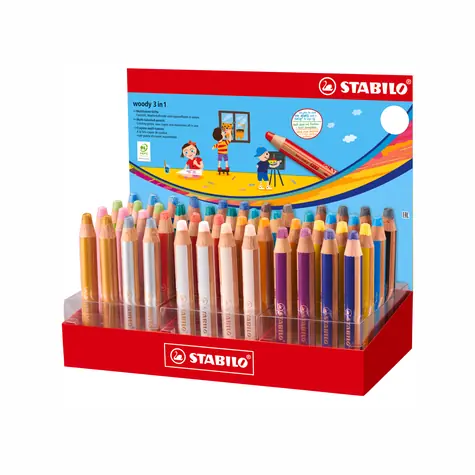 STABILO® Woody 3 in 1 - 48 ks displej
