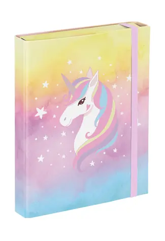 BAAGL Dosky na školské zošity A5 Rainbow Unicorn / 17 x 23 x 3 cm