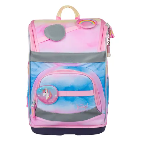 BAAGL Školská aktovka Zippy PLUS Rainbow Unicorn / 21 l / vhodná od 1. triedy ZŠ
