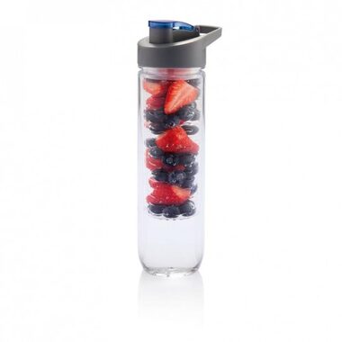 XD Design Fľaša s košíkom na ovocie Get Fit 800ml modrá