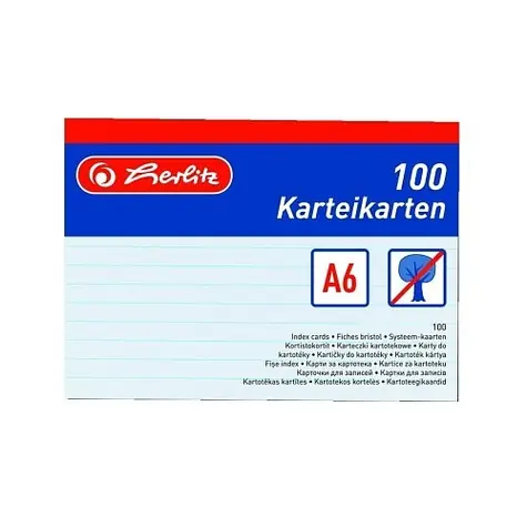 Herlitz Linkované kartičky A6 / 100 ks / biela