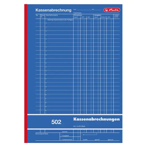 Herlitz Pokladničná kniha A4 502 / 2x50 listov