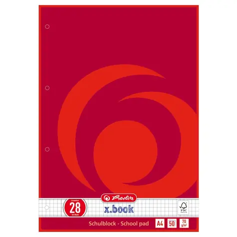 Herlitz Školský zošit / Formát: A4 / Počet stránok: 50 / Štvorčekový 