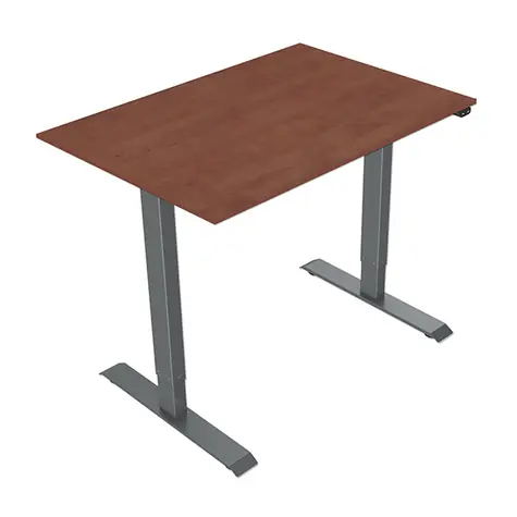 Neutralle MOKT75120ANN Pracovný stôl čerešňa-šedá / elektricky nastaviteľná výška / 75x120cm / nosnosť 70kg