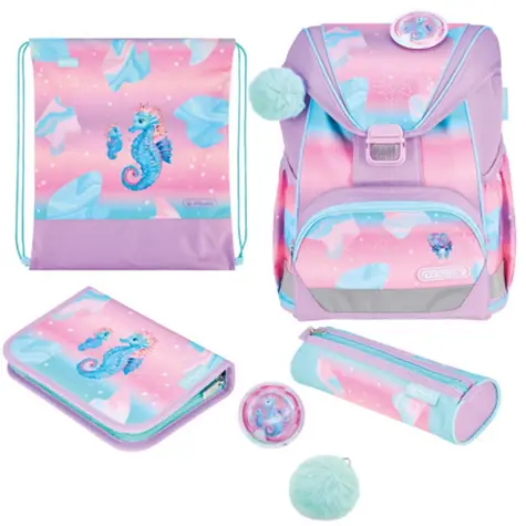 Herlitz Školská aktovka / 5dielna súprava / fialovo-ružová