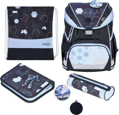 Herlitz Školská aktovka / vhodná pre 1.triedu ZŠ / 22 l / čierno-modrá