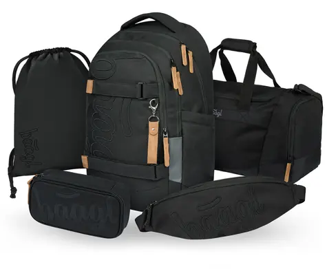 BAAGL SET 5 - Školský set Skate max Darkness: batoh / peračník / vrecko / športová taška / oblička