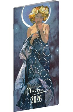 NOTIQUE Vreckový diár Alfons Mucha 2026 plánovací mesačný / 8 x 18 cm