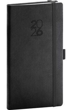 NOTIQUE Vreckový diár Aprint Top 2026 čierny / 9 x 15.5 cm