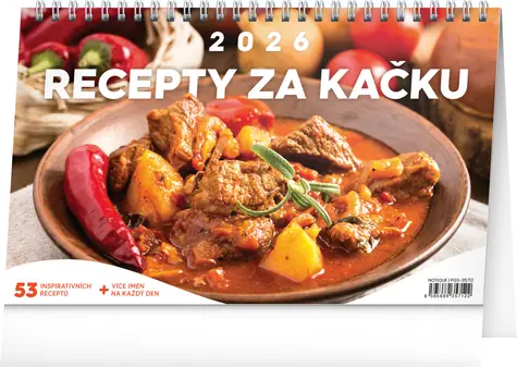 NOTIQUE Stolový kalendár Recepty za kačku 2026, 23,1 x 14,5 cm