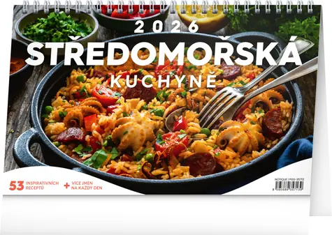 NOTIQUE Stolový kalendár Stredomorská kuchyňa 2026, 23,1 x 14,5 cm