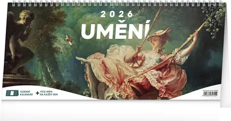 NOTIQUE Stolový kalendár Umenie 2026 - 14denný, 33 x 14,5 cm