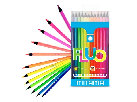 MITAMA Pastelky okrúhle FLUO 3.3mm (12ks)