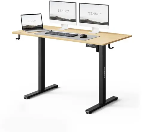 SENSE7 NOJO LIGHT Pracovný stôl čierna-borovica / elektricky nastaviteľná výška / 120 x 60cm / nosnosť 70kg