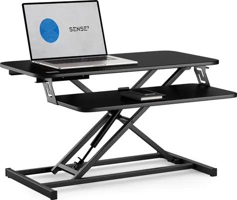 SENSE7 Pracovný stôl čierna / Konvertor na stôl s nastaviteľnou výškou / nosnosť 13kg
