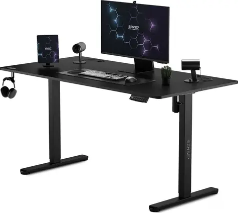 SENSE7 Nojo Pracovný stôl čierna / elektricky nastaviteľná výška / 140 x 70cm / nosnosť 80kg
