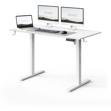 SENSE7 Nojo Light Pracovný stôl biela / elektricky nastaviteľná výška / 120 x 60cm / nosnosť 70kg
