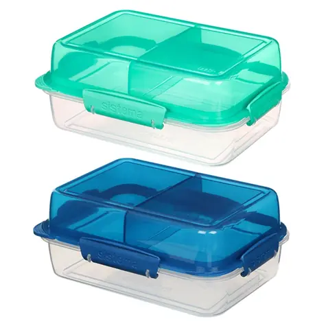 Sistema To Go LunchStack Rectangle Delený desiatový box 1.8 l mix farieb