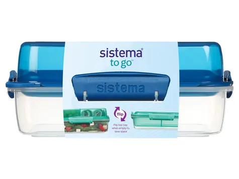 Sistema To Go LunchStack Rectangle Delený desiatový box 1.8 l modrá