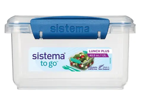 Sistema To Go Lunch PLUS Olovrantový box s príborom 1.2 l modrá