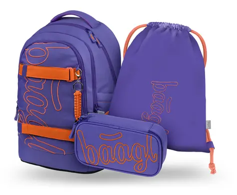 BAAGL SET 3 Skate Max Orange: batoh, peračník, vrecko GRS