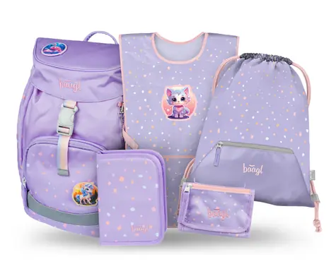 BAAGL SET 5 Airy Maznáčikovia: batoh, peračník, sáčok, zástera, peňaženka