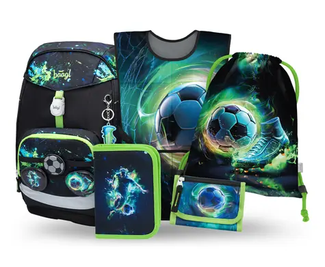 BAAGL SET 5 Airy PLUS Futbal: batoh, peračník, sáčok, zástera, peňaženka
