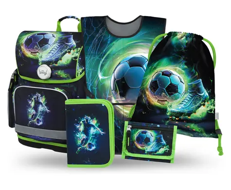 BAAGL SET 5 Ergo Futbal Hráč: aktovka, peračník, sáčok, zástera, peňaženka